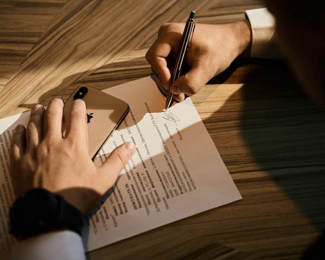 Signature of the contract biding your company and the freelancer